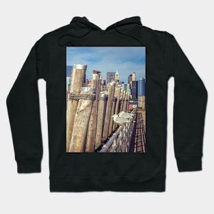 Seagulls Manhattan Skyline Liberty Island New York City Hoodie